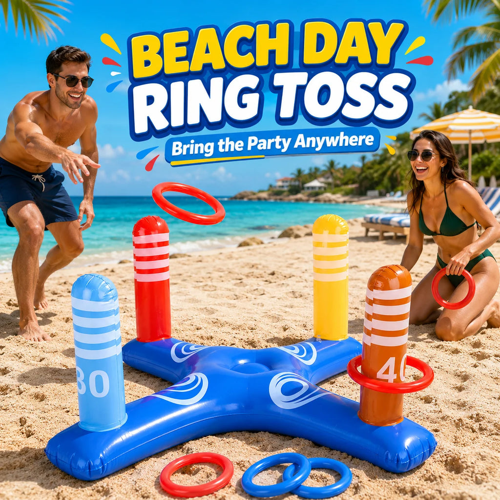 Juego de Lanzamiento de Anillos Inflables para Piscina.