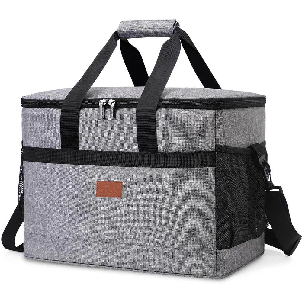 Bolsa térmica plegable de gran capacidad de 35L, bolsa de almuerzo para Picnic aislada.
