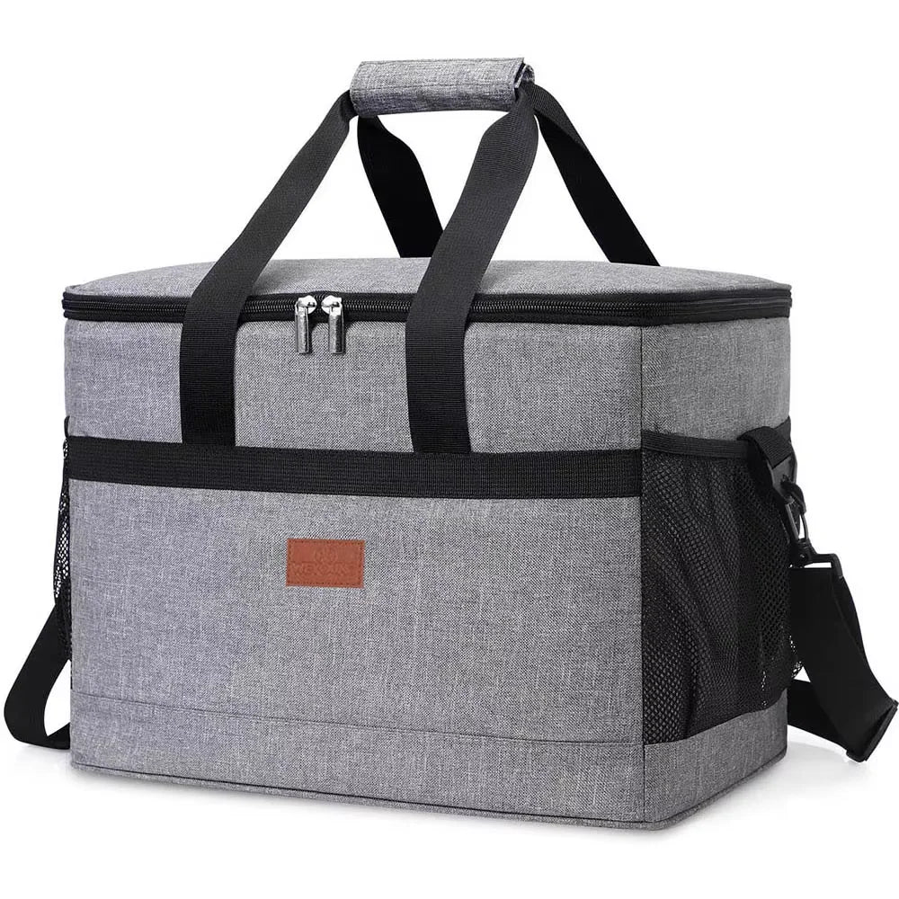 Bolsa térmica plegable de gran capacidad de 35L, bolsa de almuerzo para Picnic aislada.