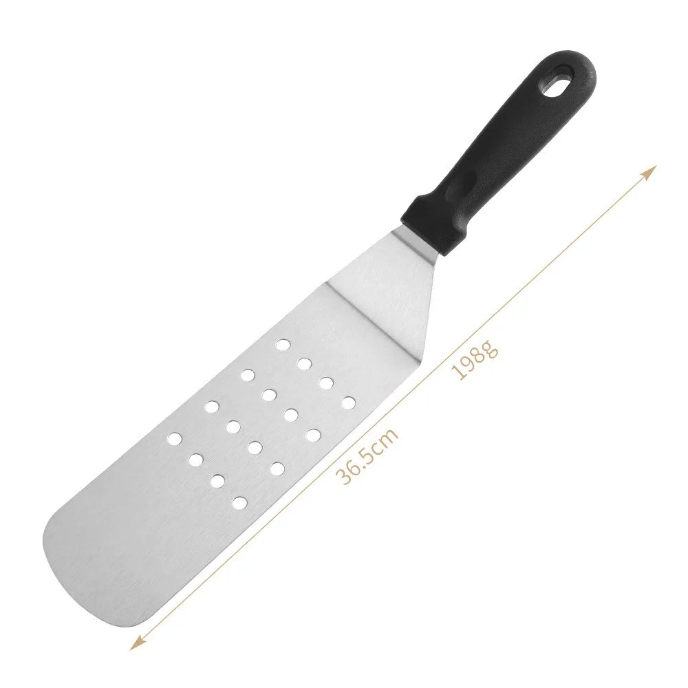 Juego de herramientas para barbacoa de acero inoxidable duradero.