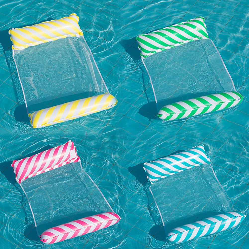 Hamaca de agua flotante plegable, colchoneta de piscina inflable.