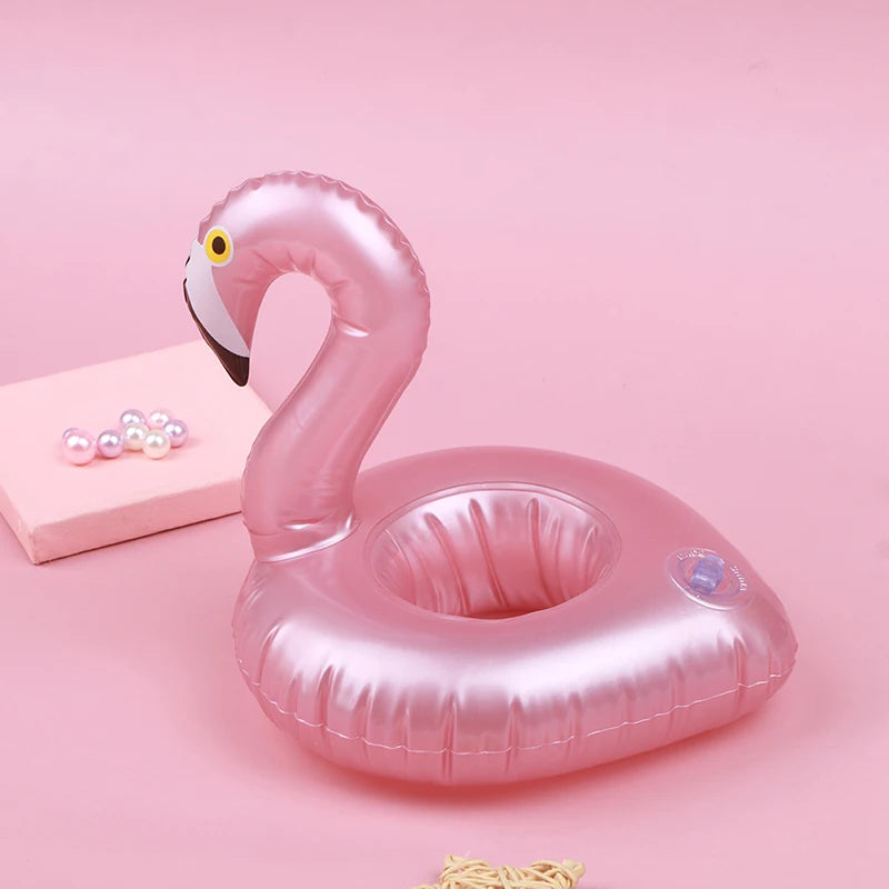 Portavasos Inflable con Forma de Flamenco.