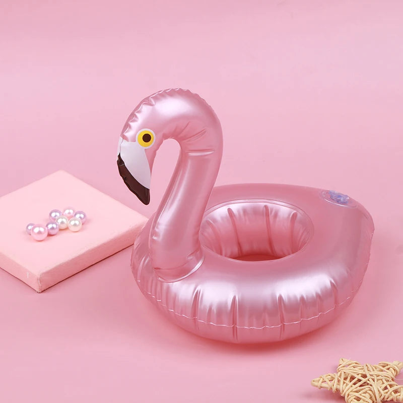 Portavasos Inflable con Forma de Flamenco.