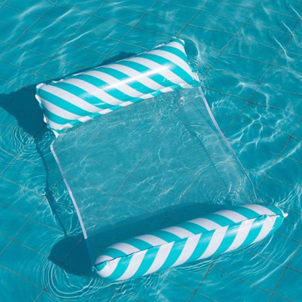 Hamaca de agua flotante plegable, colchoneta de piscina inflable.
