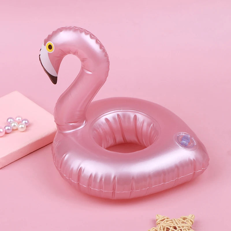 Portavasos Inflable con Forma de Flamenco.