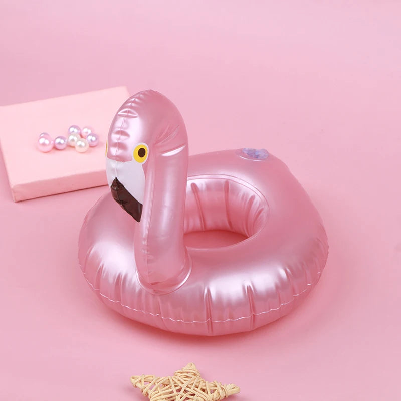 Portavasos Inflable con Forma de Flamenco.