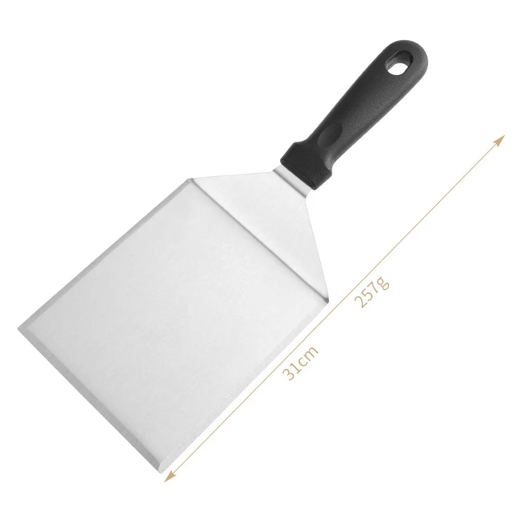Juego de herramientas para barbacoa de acero inoxidable duradero.
