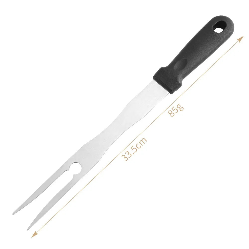 Juego de herramientas para barbacoa de acero inoxidable duradero.