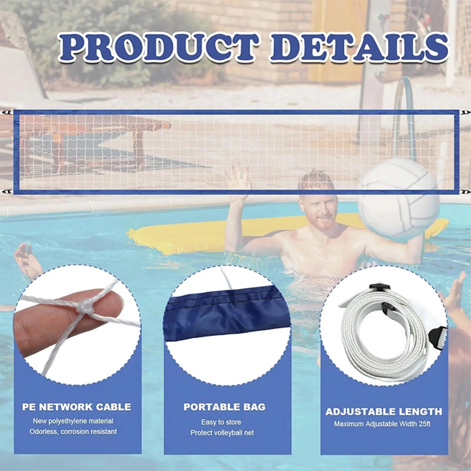 Red de voleibol para piscina.